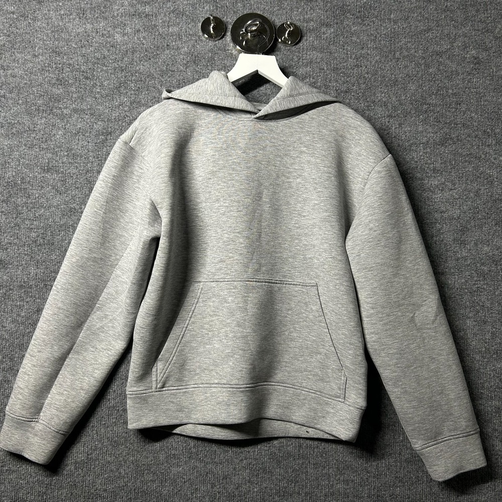 H&M Hooded Loose Ample Hoodie Men's Gray Stretch Pullover Loungewear - Small